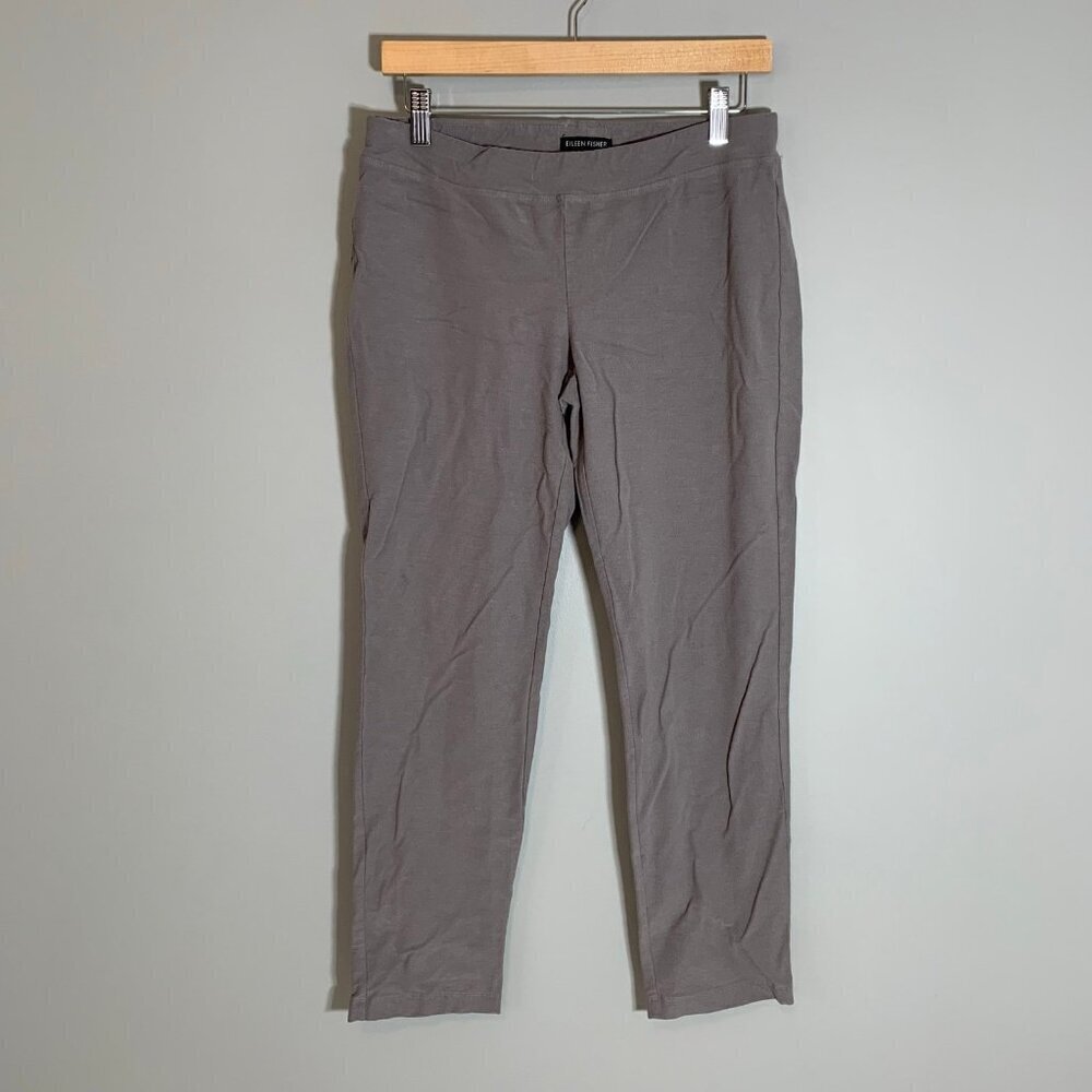Eileen Fisher Womens‎ Taupe Grey Slim Ankle Pull On Pants Size Small